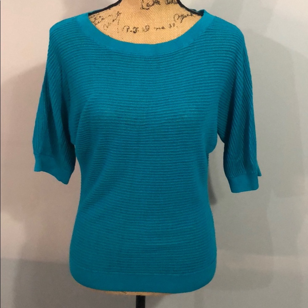 Express Teal “Sweater” 3/4 length sleeves size med